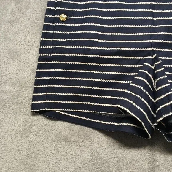🍑CYNTHIA ROWLEY Women Casual Walking Shorts Striped Cotton Size 8(W34) - Picture 7 of 12
